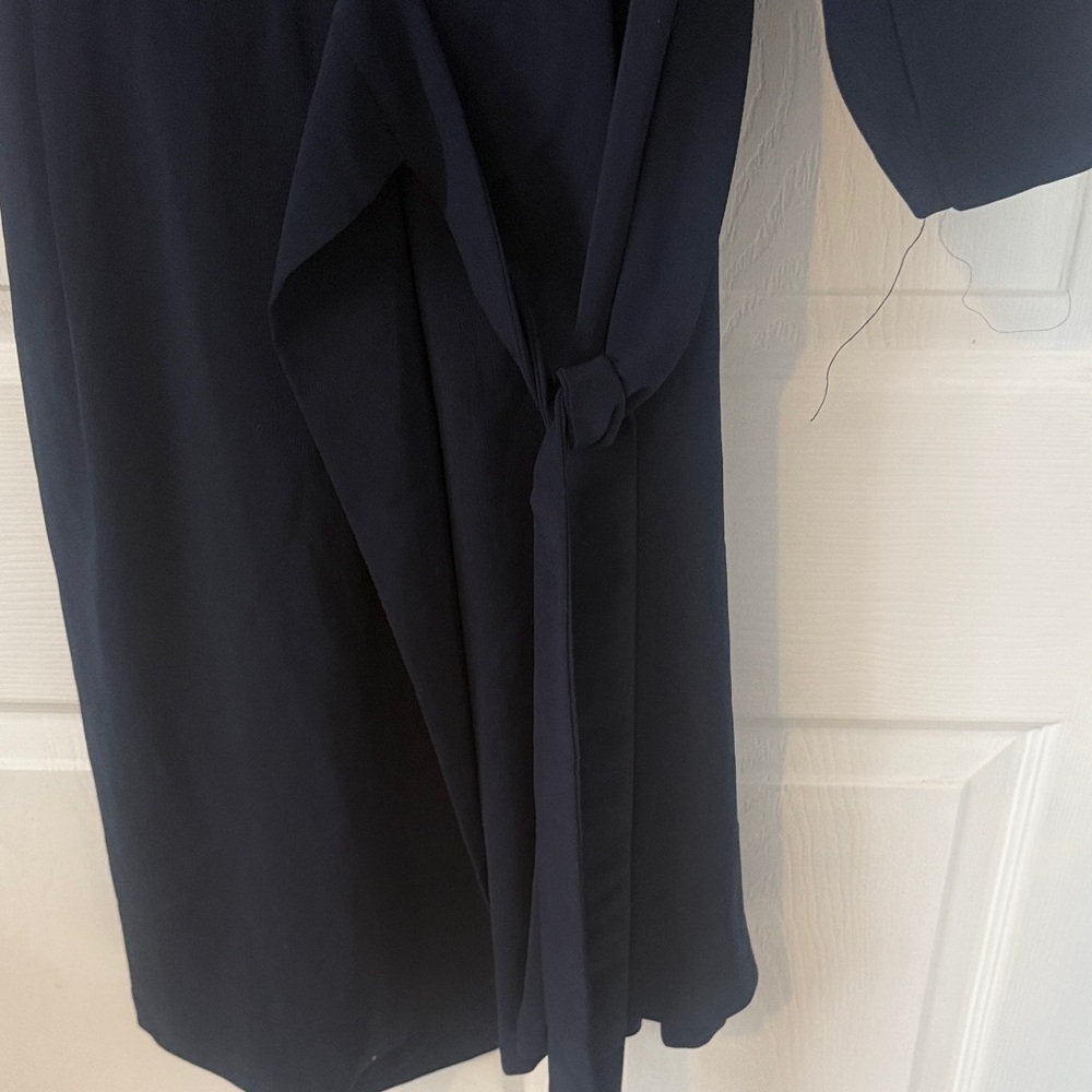 ICHI Navy 3/4 Sleeve Wrap-Style Dress - Picture 4 of 15